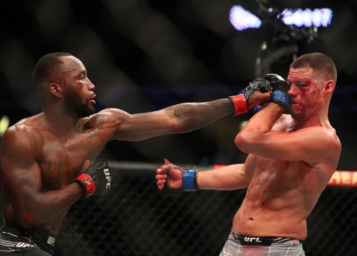 Diaz and Edwards met on the main card of UFC 263. (Mark J. Rebilas/USA TODAY Sports)