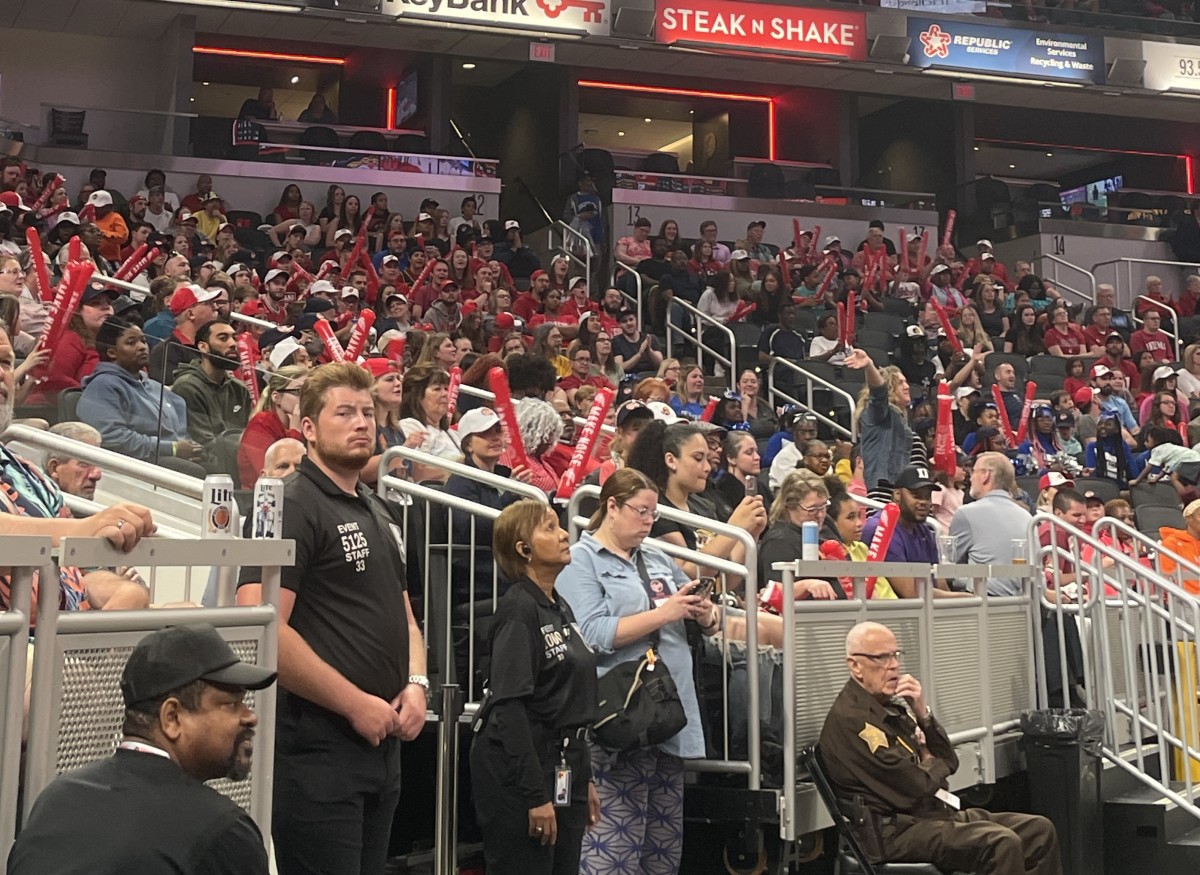 Indiana Hoosier fans support the Indiana Fever on Friday, May 19 at Gainbridge Fieldhouse versus the Connecticut Sun.