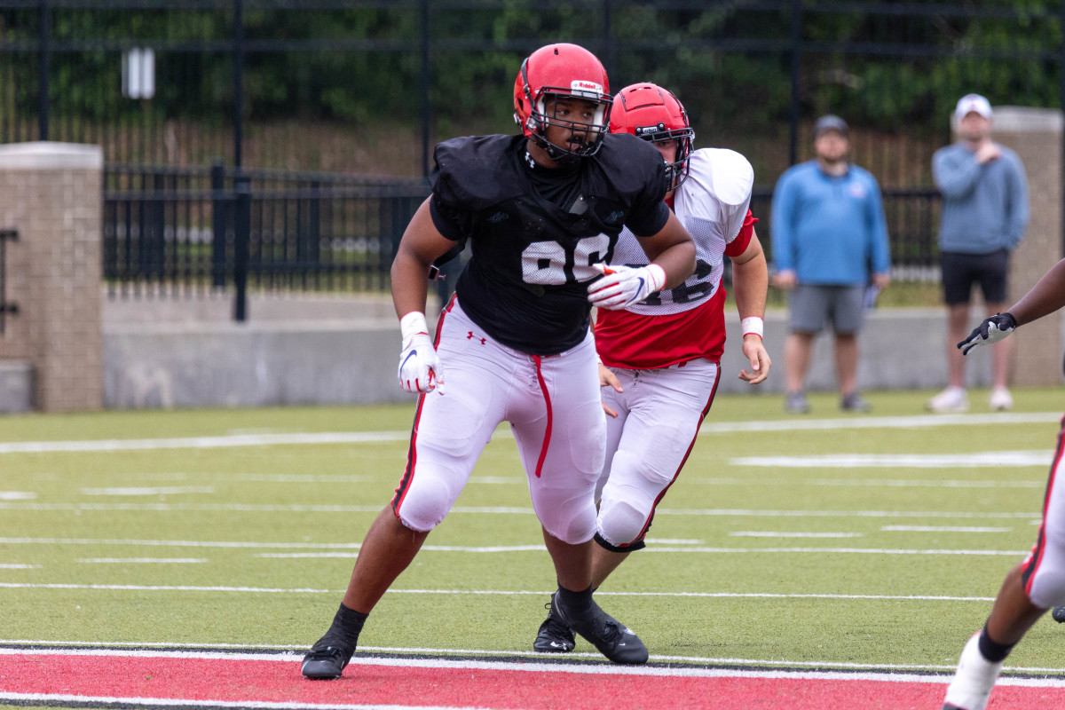 Auburn football commit Malik Autry during Opelika's 2023 spring game.