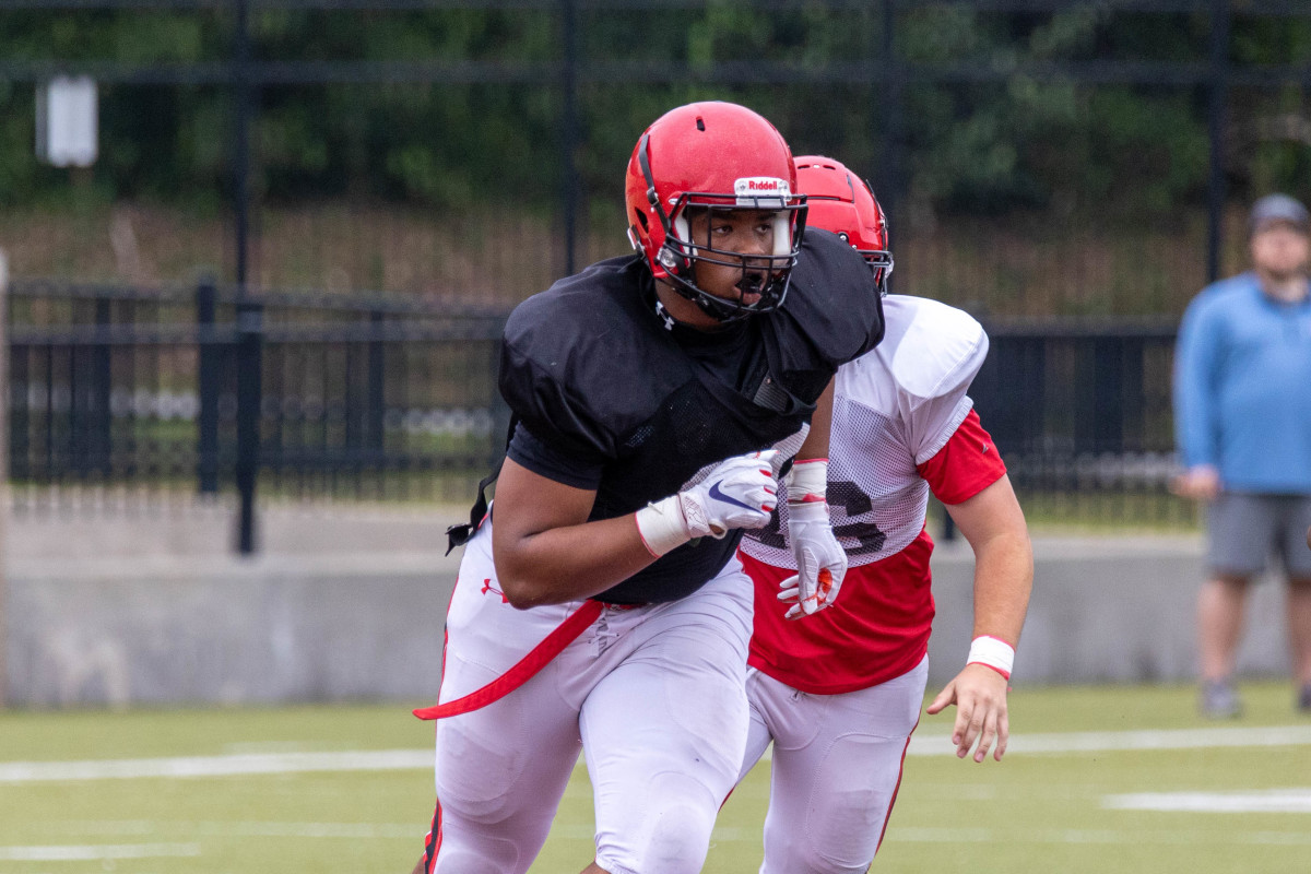 Auburn football commit Malik Autry during Opelika's 2023 spring game.