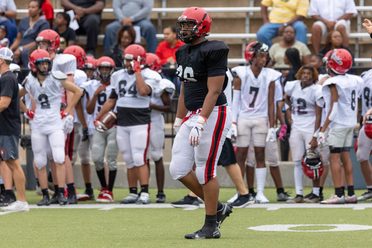 Auburn football commit Malik Autry during Opelika's 2023 spring game.