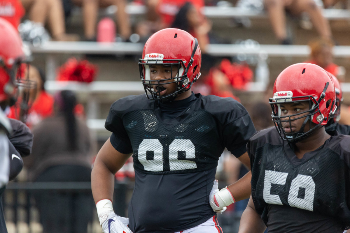 Auburn football commit Malik Autry during Opelika's 2023 spring game.