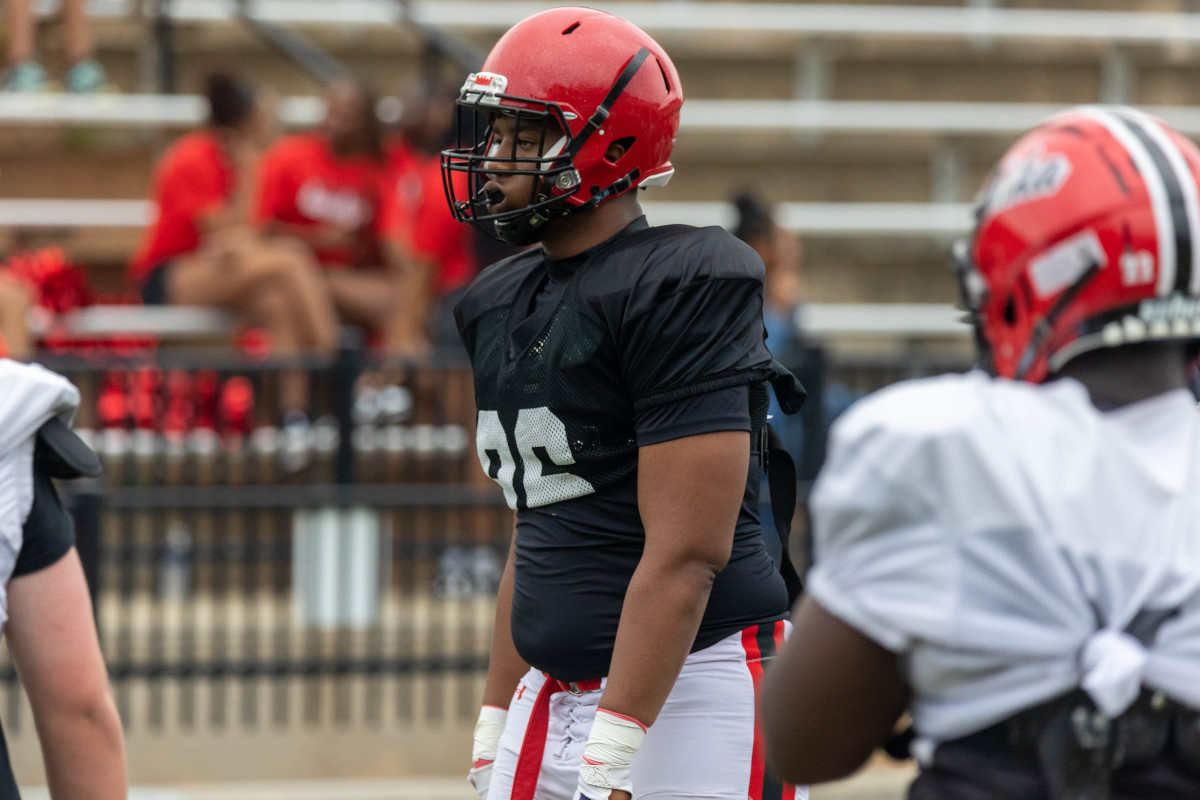 Auburn football commit Malik Autry during Opelika's 2023 spring game.