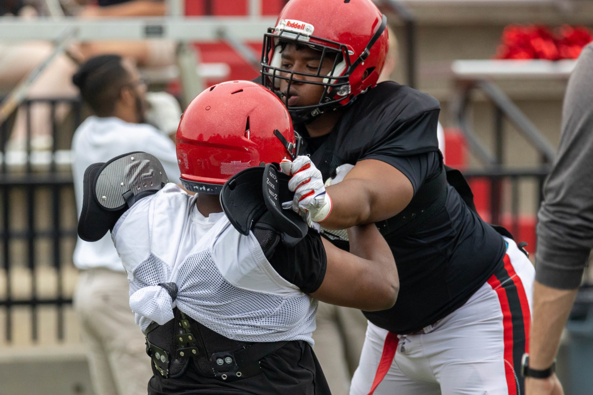 Auburn football commit Malik Autry during Opelika's 2023 spring game.