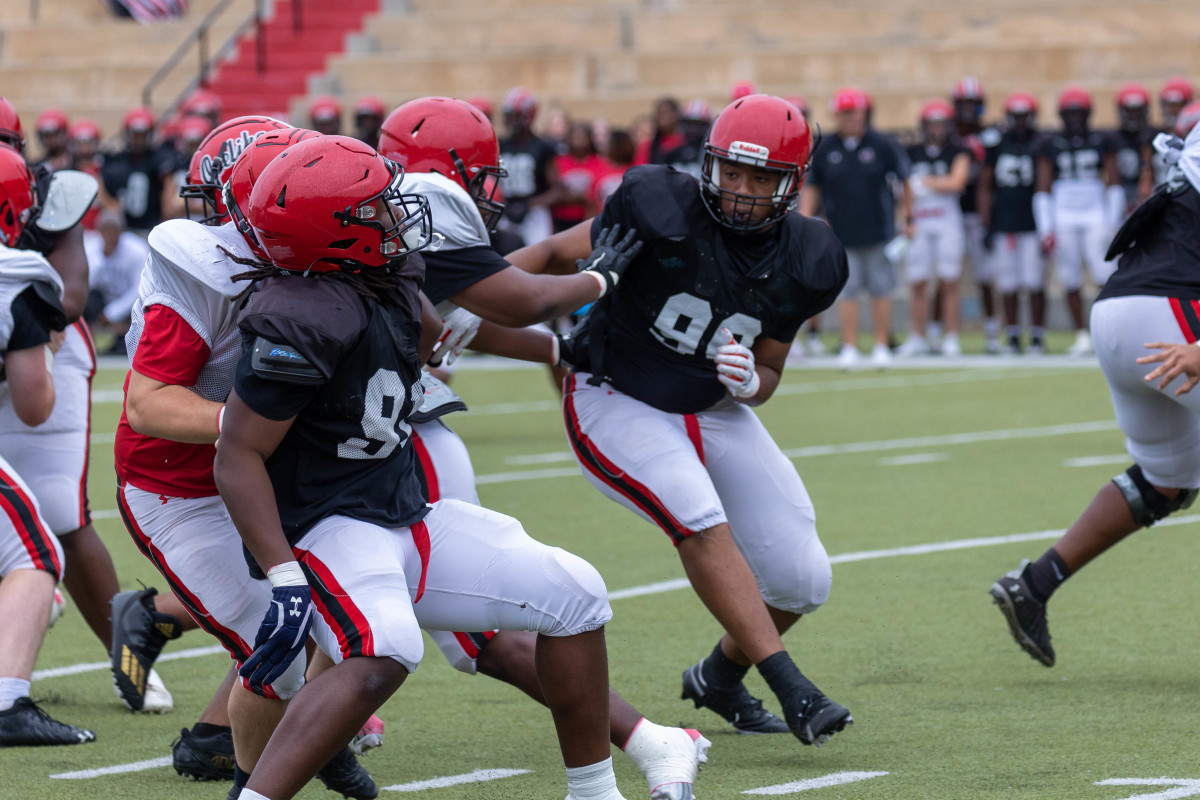 Auburn football commit Malik Autry during Opelika's 2023 spring game.