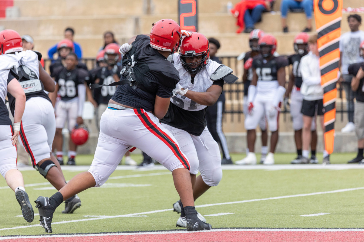 Auburn football commit Malik Autry during Opelika's 2023 spring game.