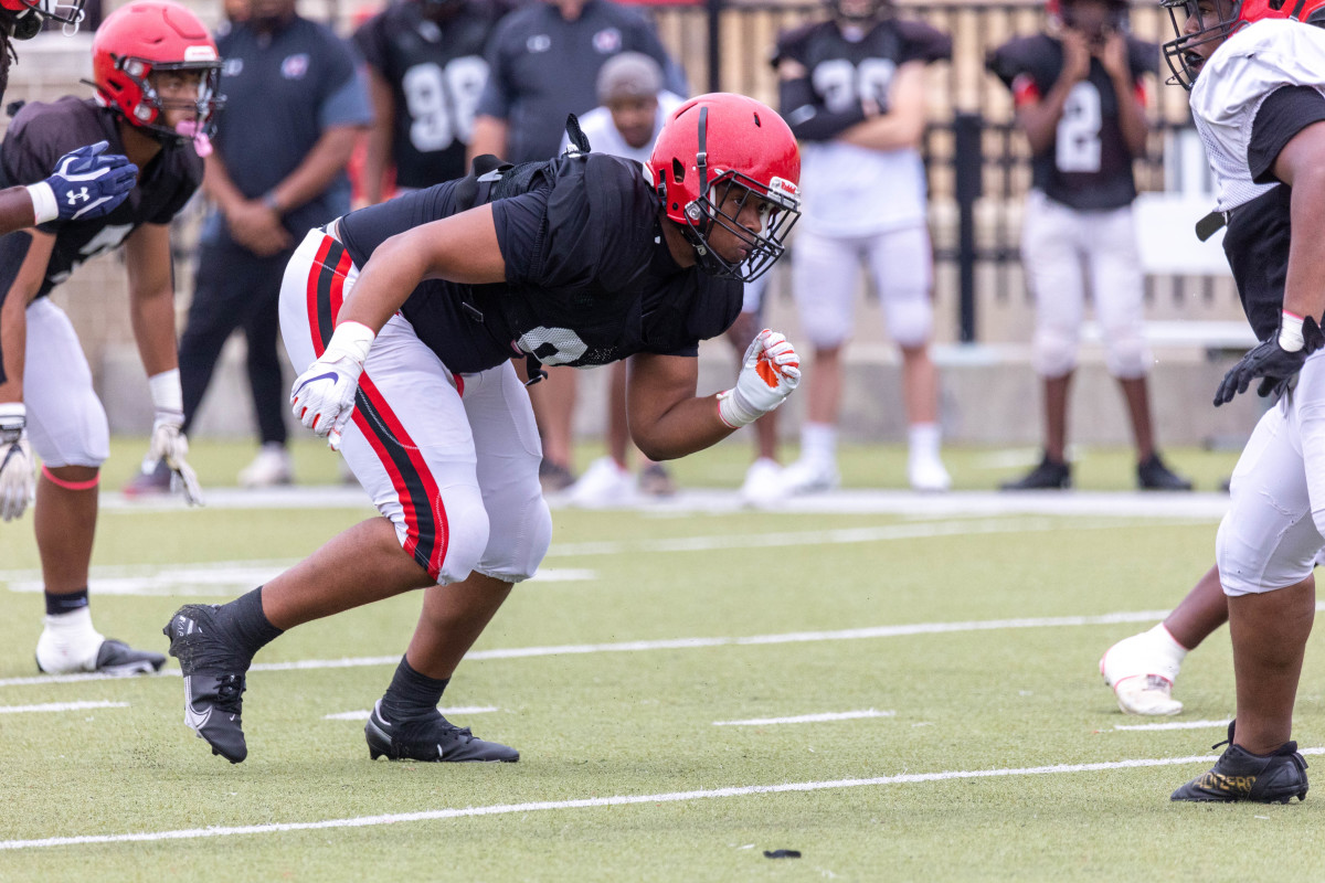 Auburn football commit Malik Autry during Opelika's 2023 spring game.