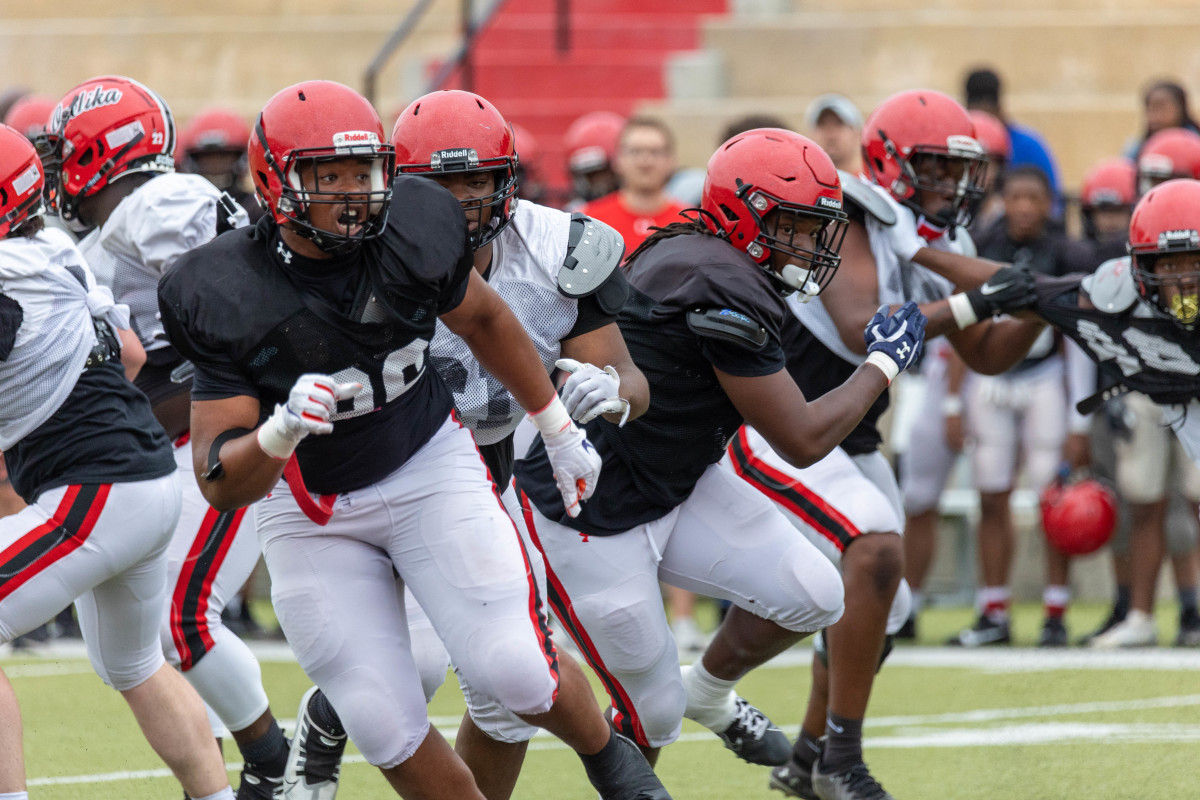 Auburn football commit Malik Autry during Opelika's 2023 spring game.