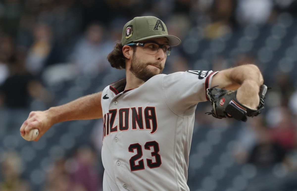 Arizona Diamondbacks starting pitcher Zac Gallen (23) and