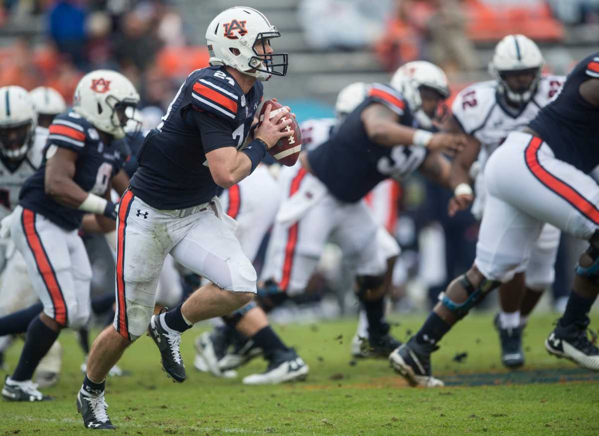 Auburn quarterback Cord Sandberg (24) runs to the outside at Jordan-Hare Stadium in Auburn, Ala., on Saturday, Nov. 23, 2019. Auburn defeated Samford 52-0. Jc Auburnsamford 67