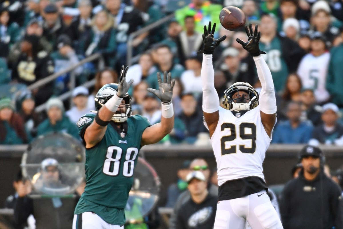 Philadelphia, Pennsylvania, USA. 21st Nov, 2021. New Orleans Saints  cornerback Paulson Adebo (29) in action during the NFL game between the New  Orleans Saints and the Philadelphia Eagles at Lincoln Financial Field