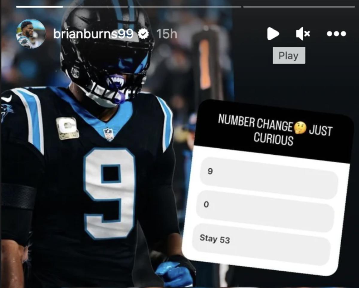 Brian Burns changes jersey number to 0