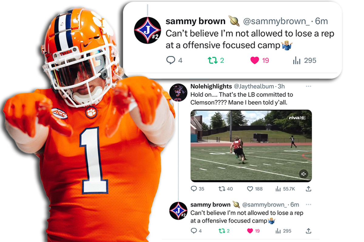 LOOK: Clemson football commit Sammy Brown fires back at troll on Twitter -  Sports Illustrated Clemson Tigers News, Analysis and More