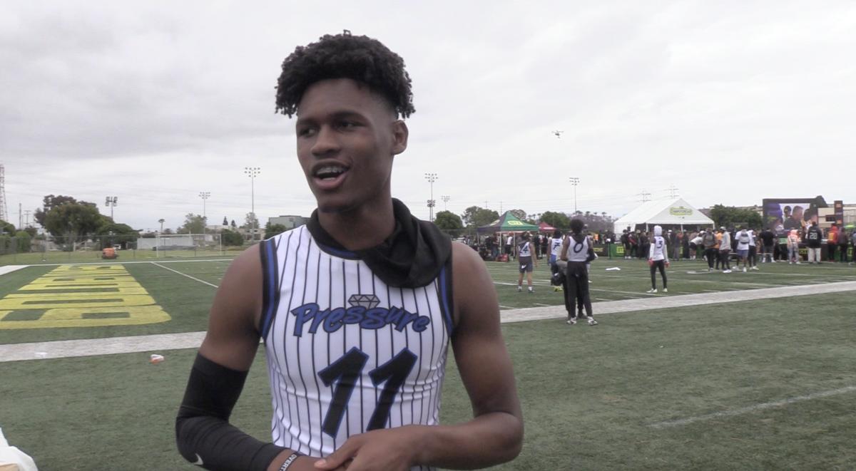 2025 QB Deuce Knight during an interview with Volunteer Country at the Overtime 7-on-7 Tournament in Los Angeles, California, on June 16.