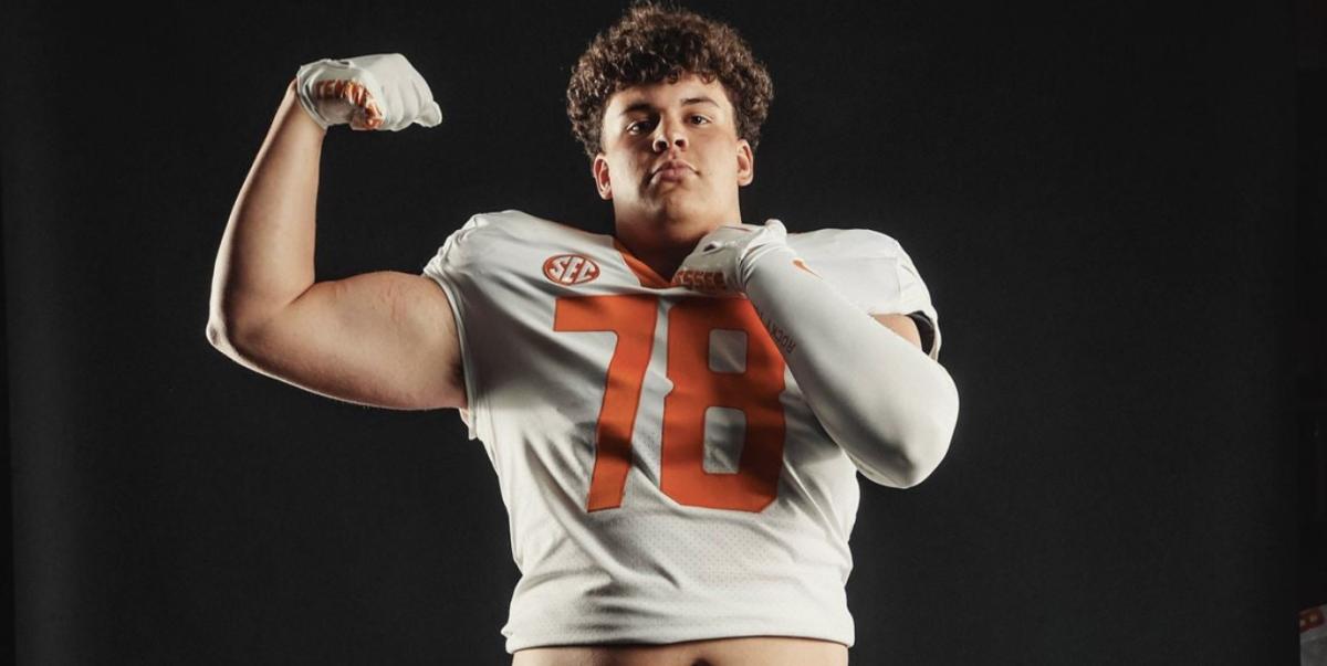 2024 3-star OT Gage Ginther during his official visit to Tennessee. (Photo courtesy of Gage Ginther)