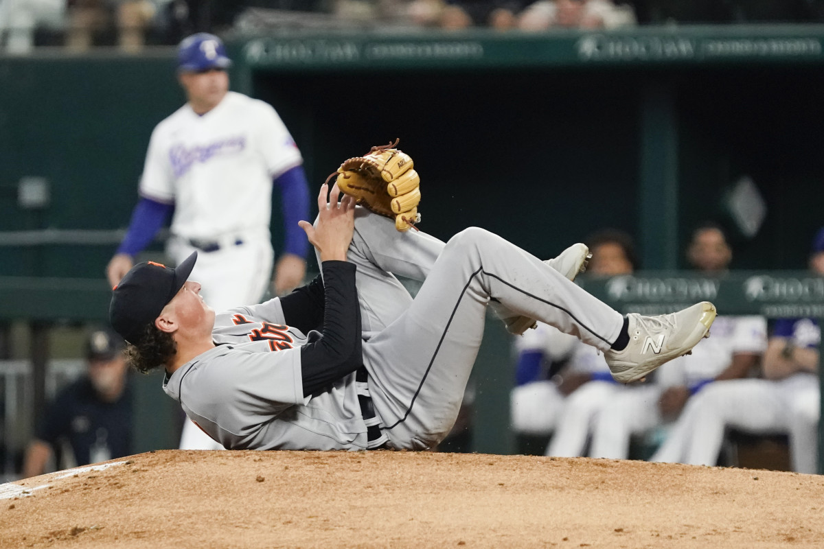 Watch: Detroit Tigers Starter Reese Olsen Drilled By Hit, Knocked Out of  Texas Rangers Series Finale - Sports Illustrated Texas Rangers News,  Analysis and More