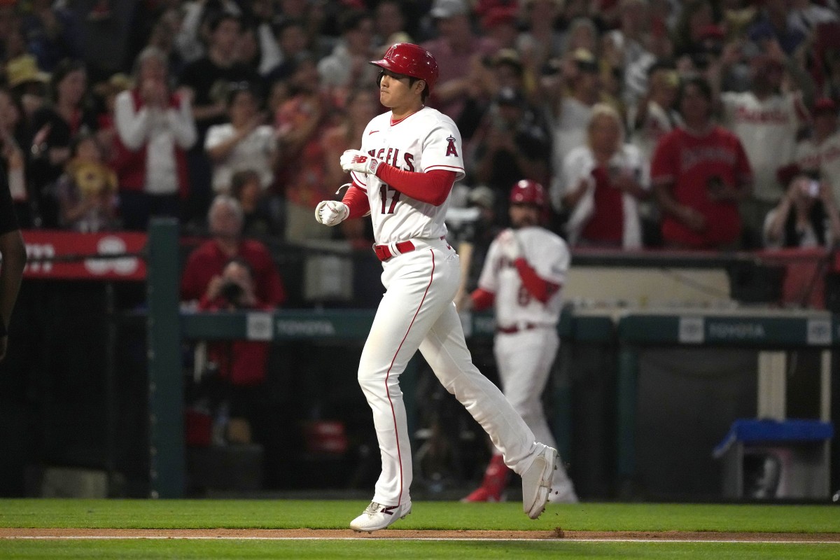 Ohtani hits the longest home run of his MLB career (493 feet) to