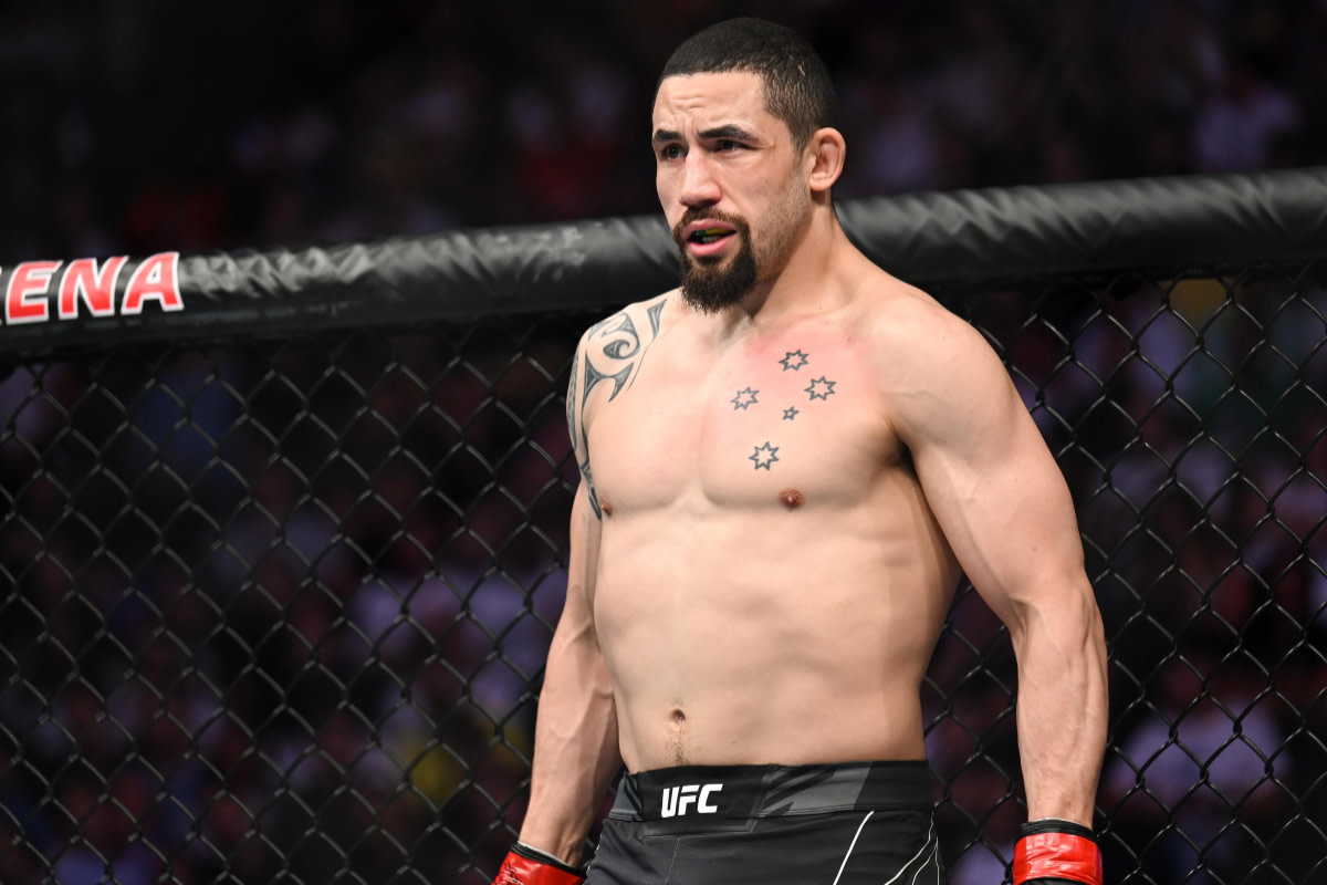 Former UFC Middleweight Champion Robert Whittaker inside the Octagon for a fight.