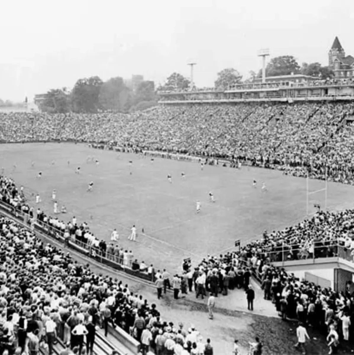 Georgia Tech's Football Field has been known as Historic Grant Field for almost 110 Years. This photo displays the field in 1958, 44 years after its initial naming.