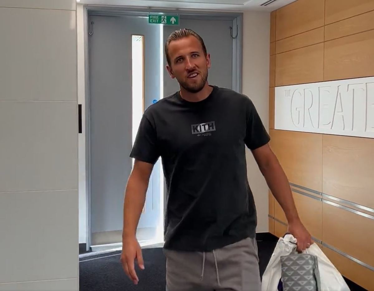 Harry Kane pictured at Tottenham Hotspur's training center on his first day of pre-season training in July 2023