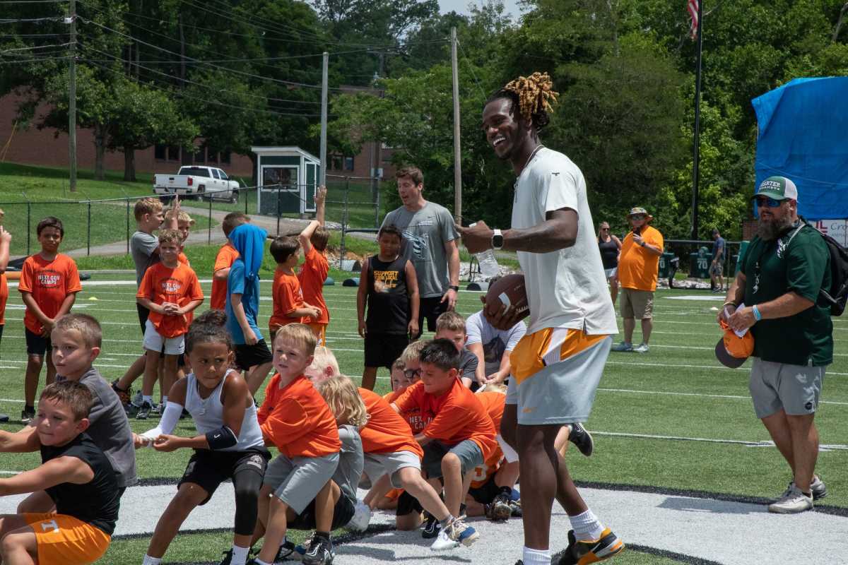 Tennessee QB Joe Milton III at the Hendon Hooker Youth Football Camp on July 8