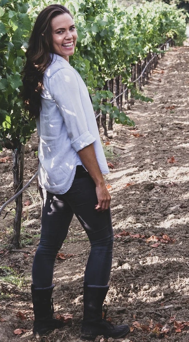 Natalie Coughlin in the vineyard