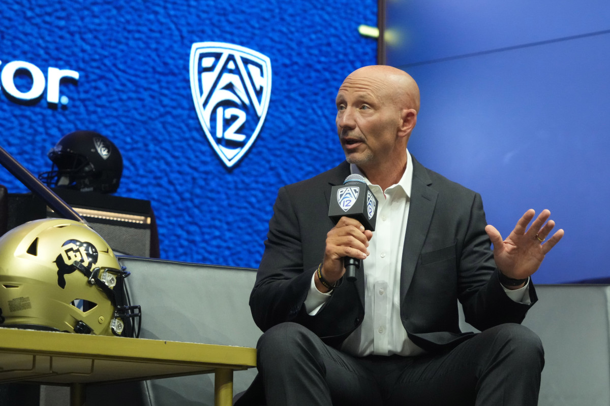 Colorado Buffaloes defensive coordinator Charles Kelly during Pac-12 Media Day at Resorts World Las Vegas