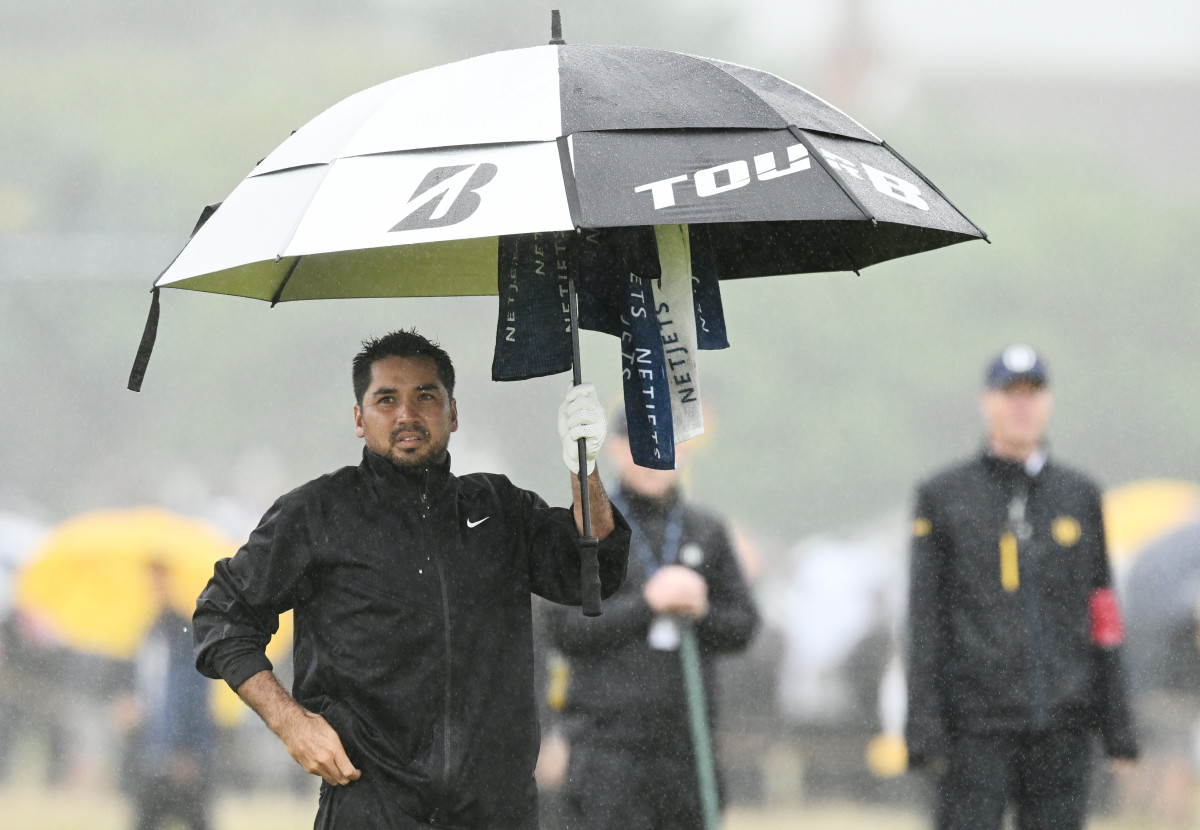 Jason Dayof Australia looks on from the 16th during Day Four of The 151st Open at Royal Liverpool Golf Club on July 23, 2023 in Hoylake, England.