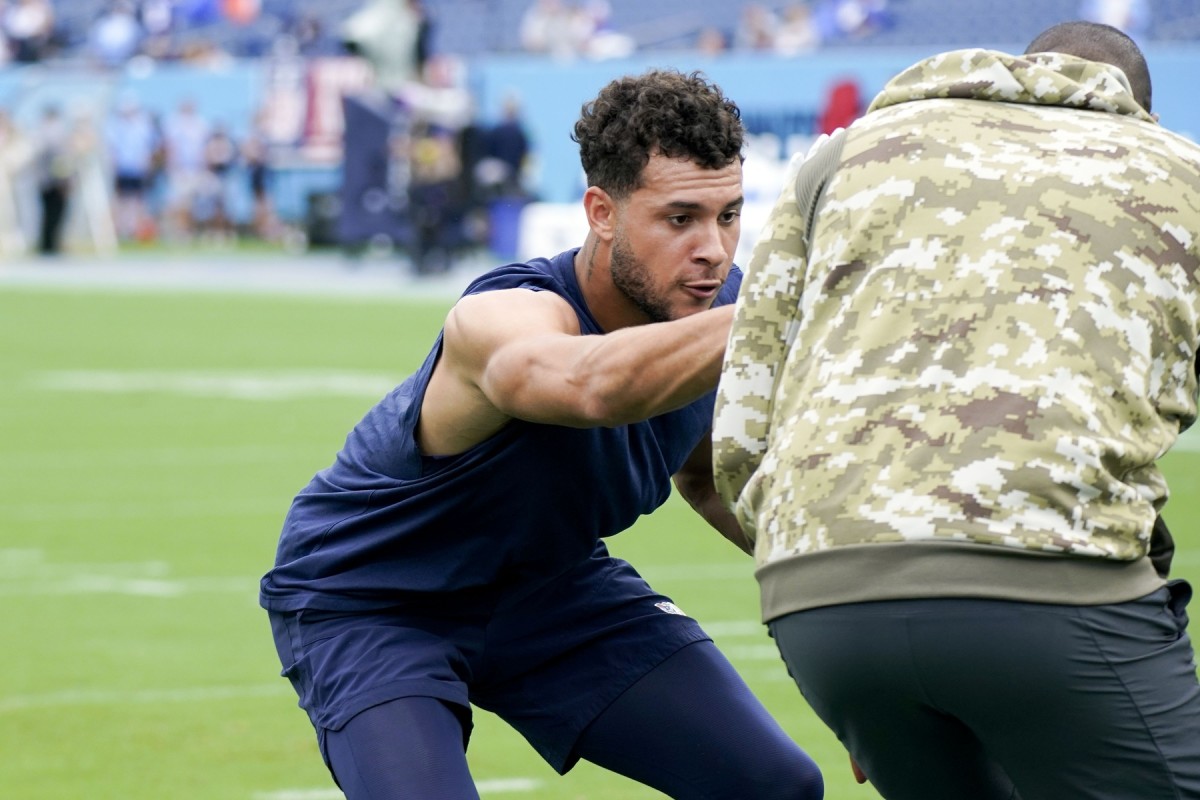 Tennessee Titans wide receiver Taywan Taylor runs a drill during the team's  voluntary practice at its NFL football training facility Thursday, April  26, 2018, in Nashville, Tenn. (AP Photo/Mark Humphrey Stock Photo 