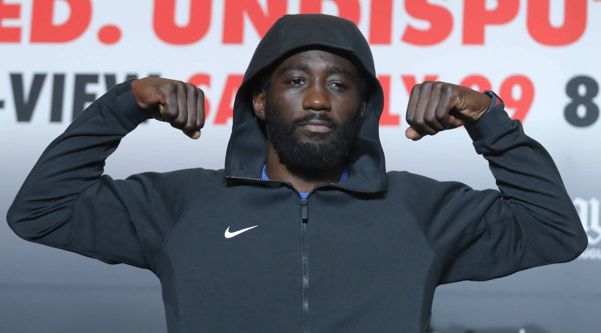 Boxer Terence Crawford flexes