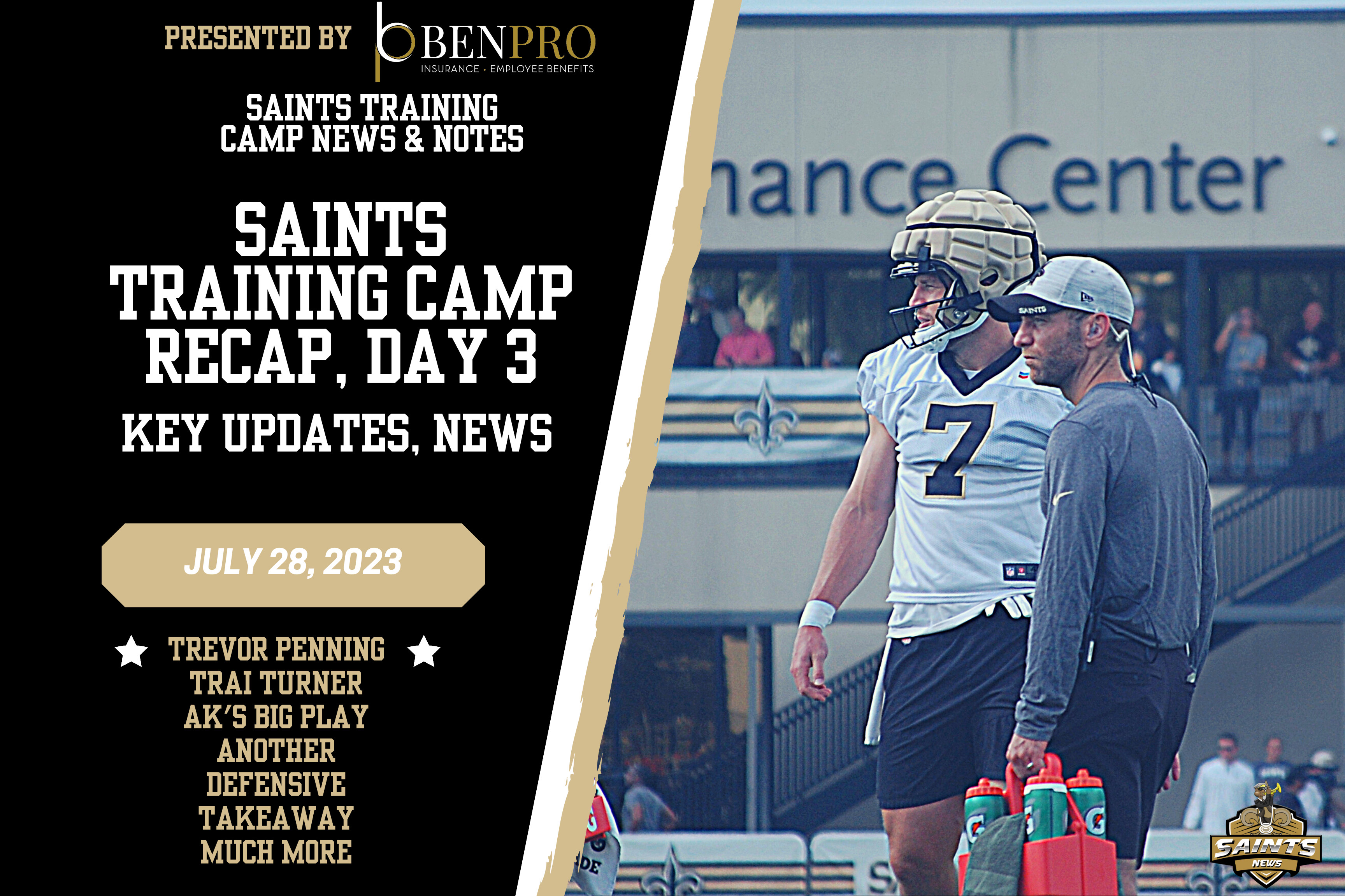 Saints guard Trai Turner tears quad in third practice of camp