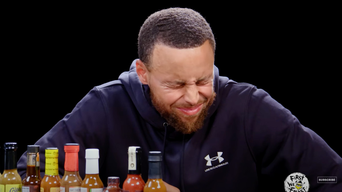 Steph Curry appeared on 'Hot Ones,' made faces, shared great Kobe Bryant  story - Sports Illustrated