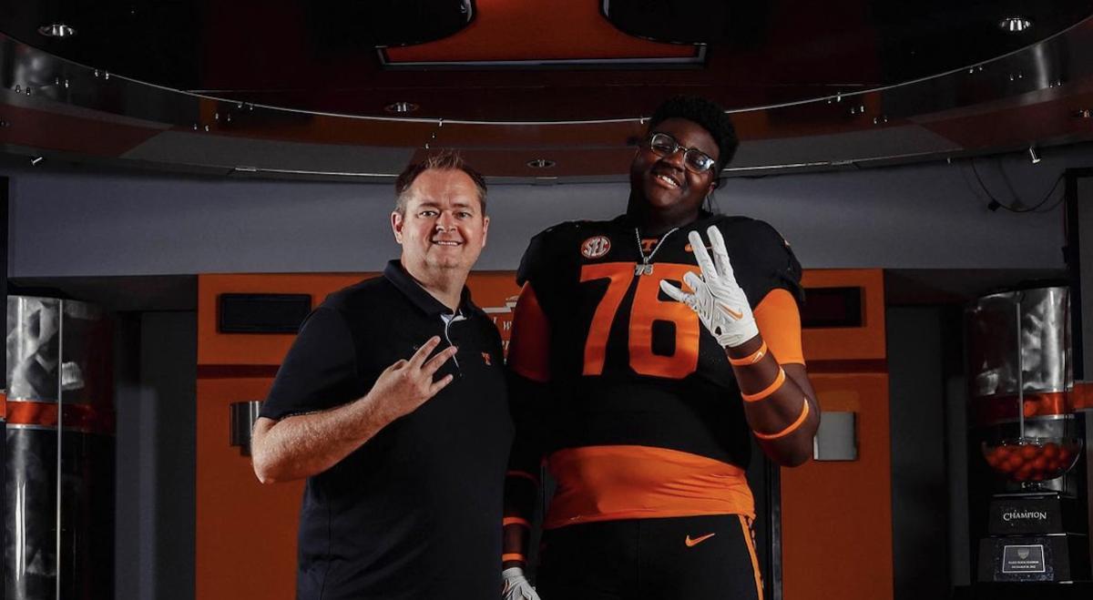 2024 4-star OT Bennett Warren during his official visit to Tennessee. (Photo courtesy of Bennett Warren)