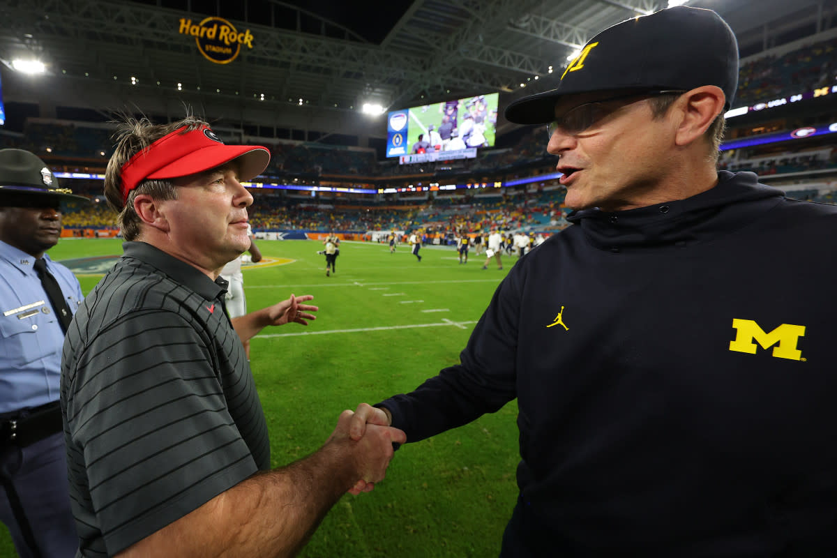 Michigan's Jim Harbaugh Claims Wolverines Will Break Georgia Football's ...