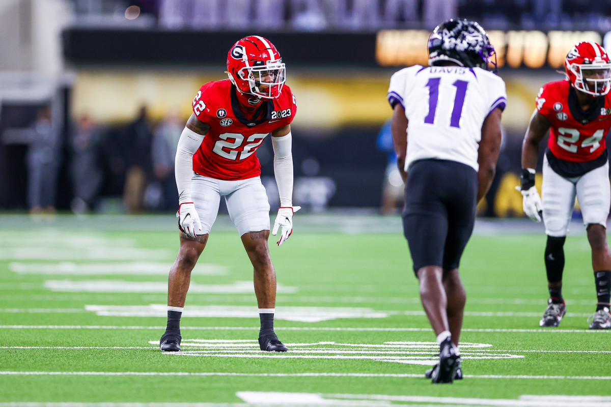 Georgia defensive back Javon Bullard (22) during the 2023 College Football Playoff National Championship at SoFi Stadium in Los Angeles, Calif., on Monday, Jan. 9, 2023. (Photo by Tony Walsh)