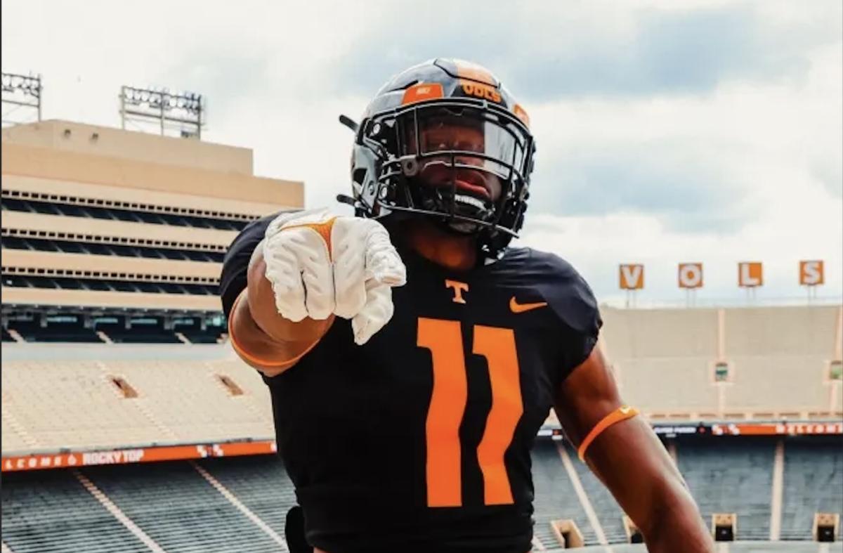 Tennessee TE Emmanuel Okoye during his official visit with the Vols in Knoxville, Tennessee, on April 15, 2023. (Photo courtesy of Emmanuel Okoye)