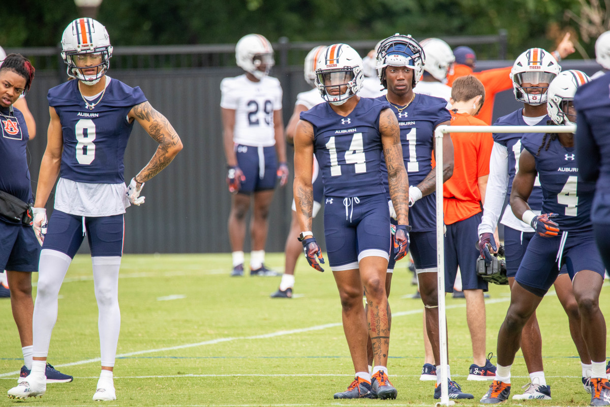 Nick Mardner and Jyaire Shorter at Auburn football practice - Eric Starling/Auburn Daily