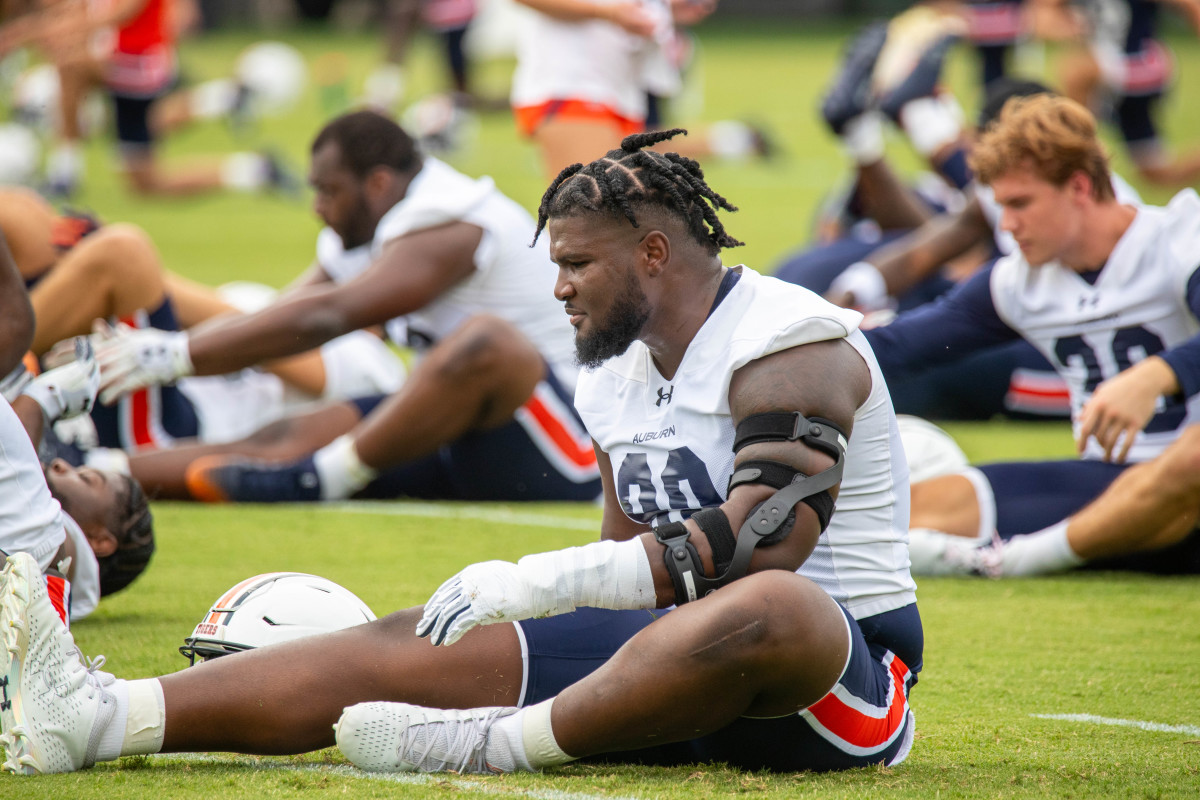 Jayson Jones at Auburn football practice