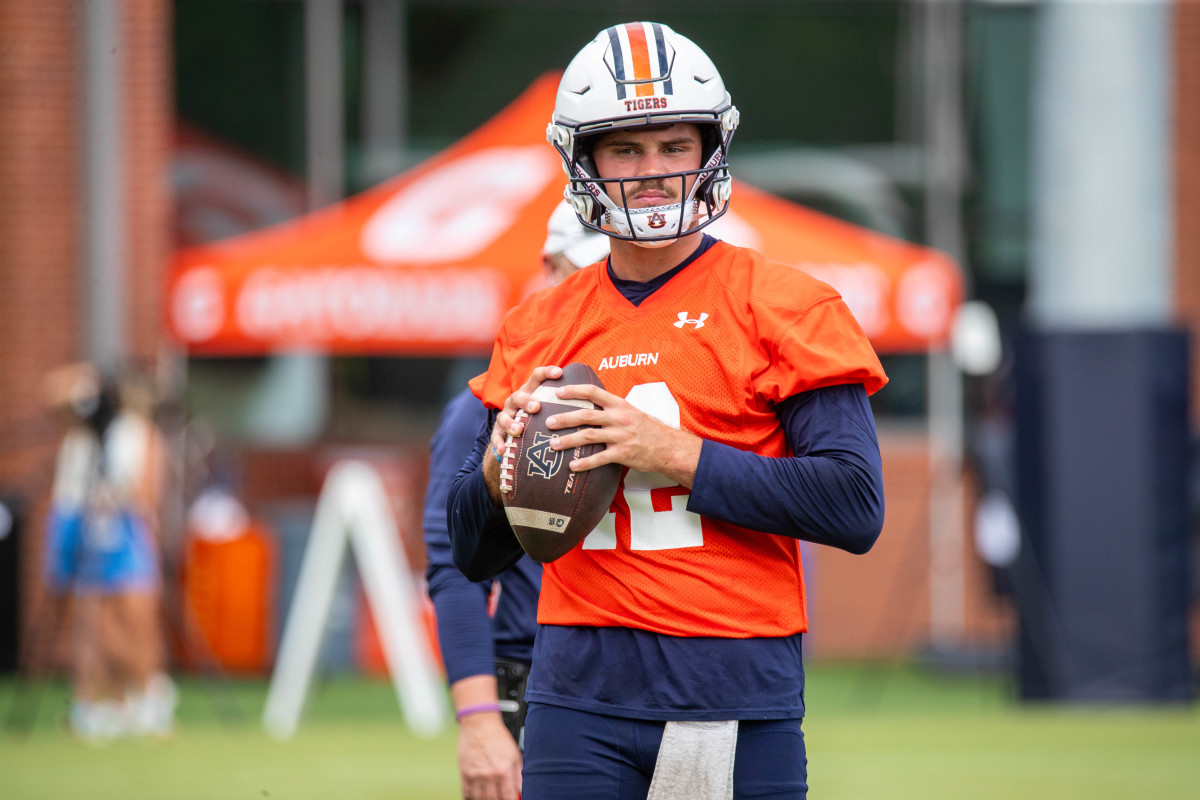 Holden Geriner at Auburn football practice