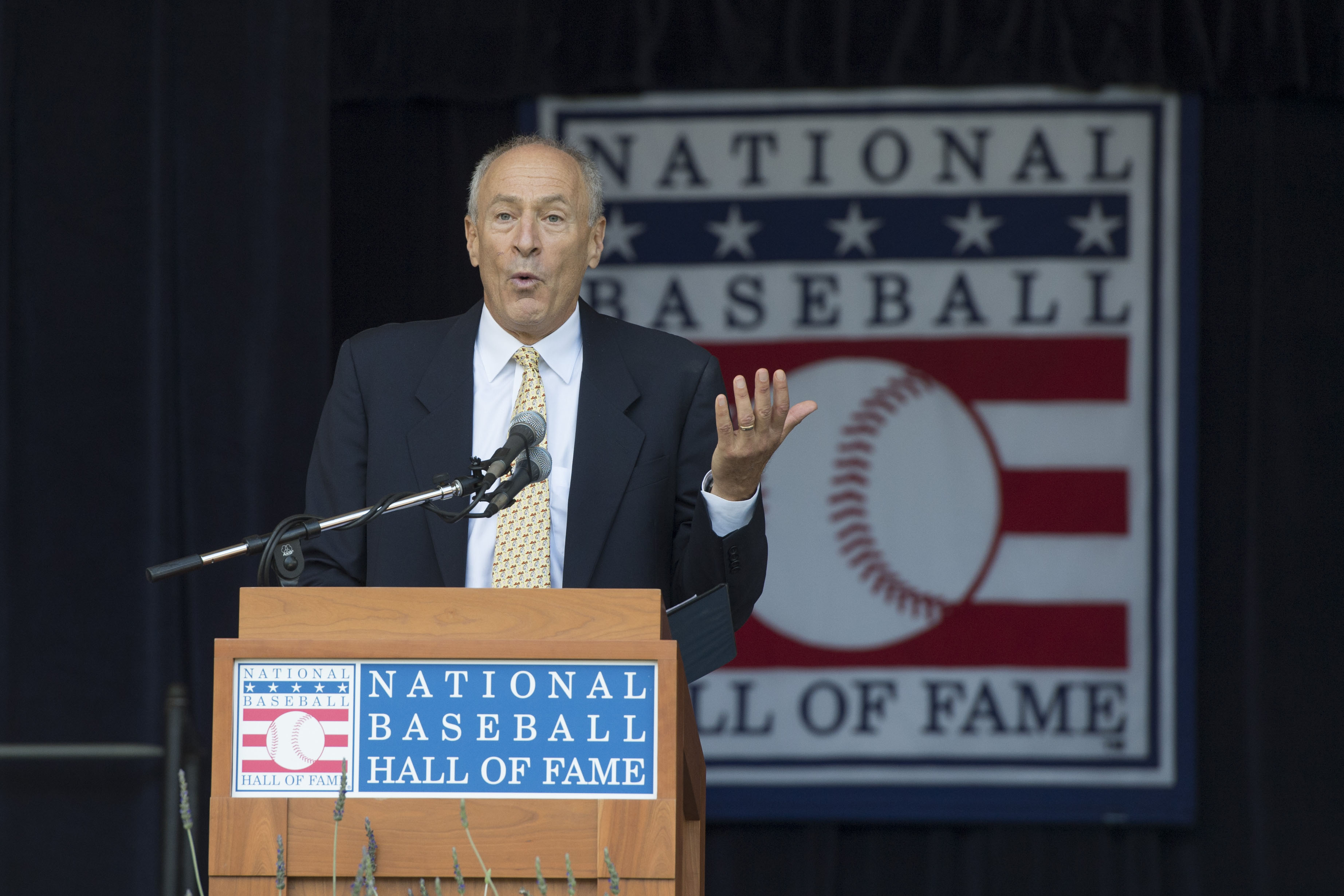 Texas Rangers radio voice Eric Nadel received the Ford C. Frick Award at the National Baseball Hall of Fame in 2014.