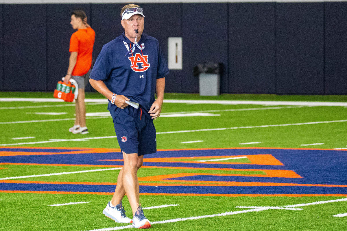 Hugh Freeze at Auburn football practice - Eric Starling/Auburn Daily