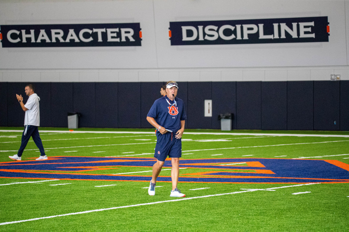 Hugh Freeze at Auburn football practice - Eric Starling/Auburn Daily