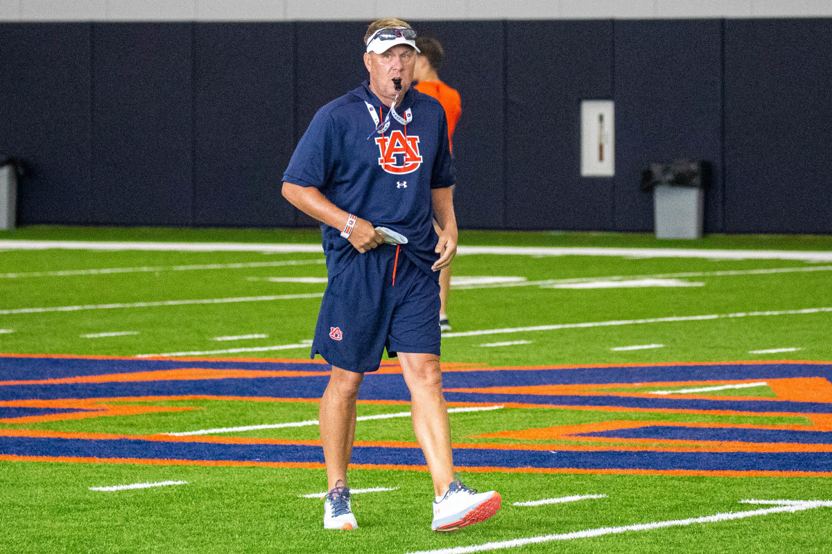 Hugh Freeze at Auburn football practice - Eric Starling/Auburn Daily