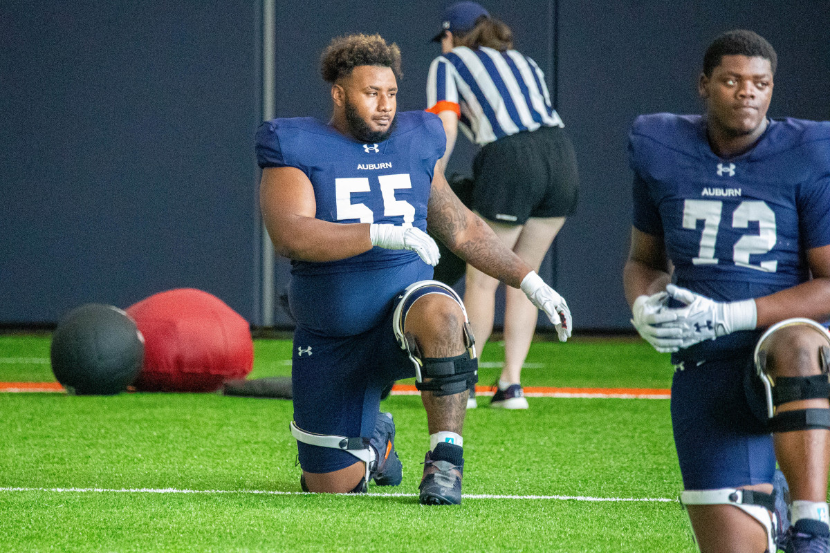 Izavion Miller and Bradyn Joiner at Auburn football practice - Eric Starling/Auburn Daily