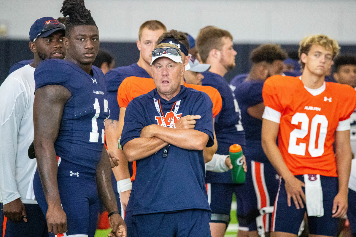 Hugh Freeze at Auburn football practice - Eric Starling/Auburn Daily