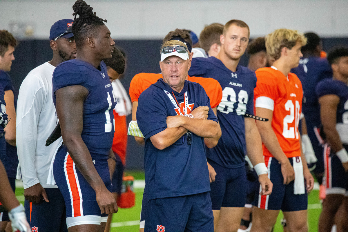 Hugh Freeze at Auburn football practice - Eric Starling/Auburn Daily