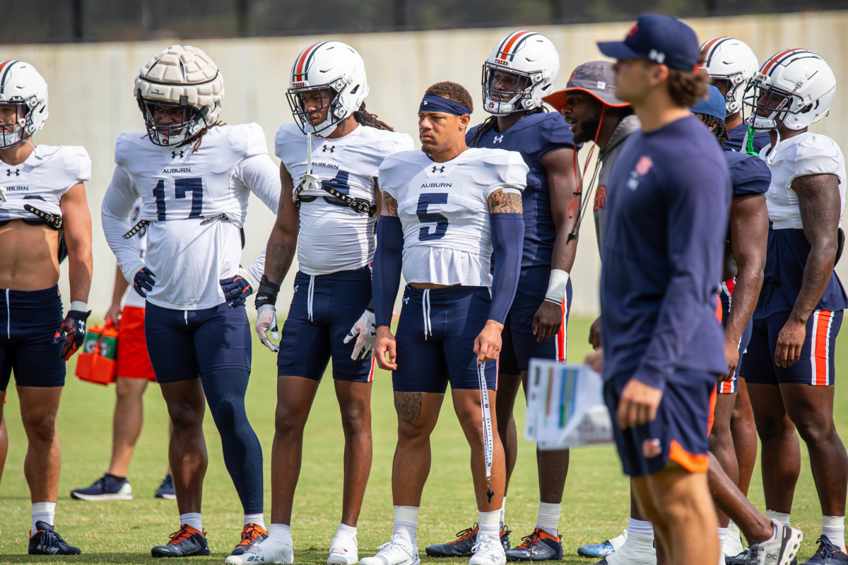 Wide receivers at Auburn football practice - Eric Starling/Auburn Daily