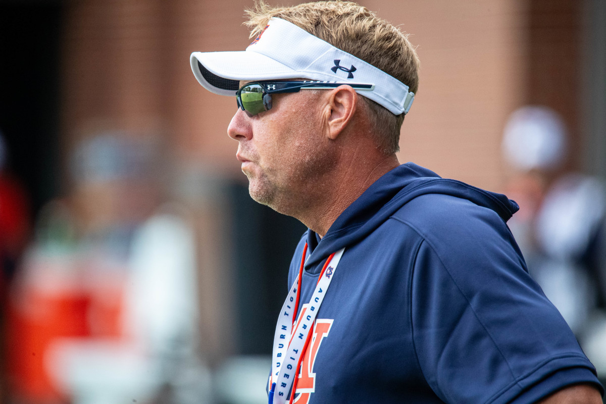 Hugh Freeze at Auburn football practice - Eric Starling/Auburn Daily