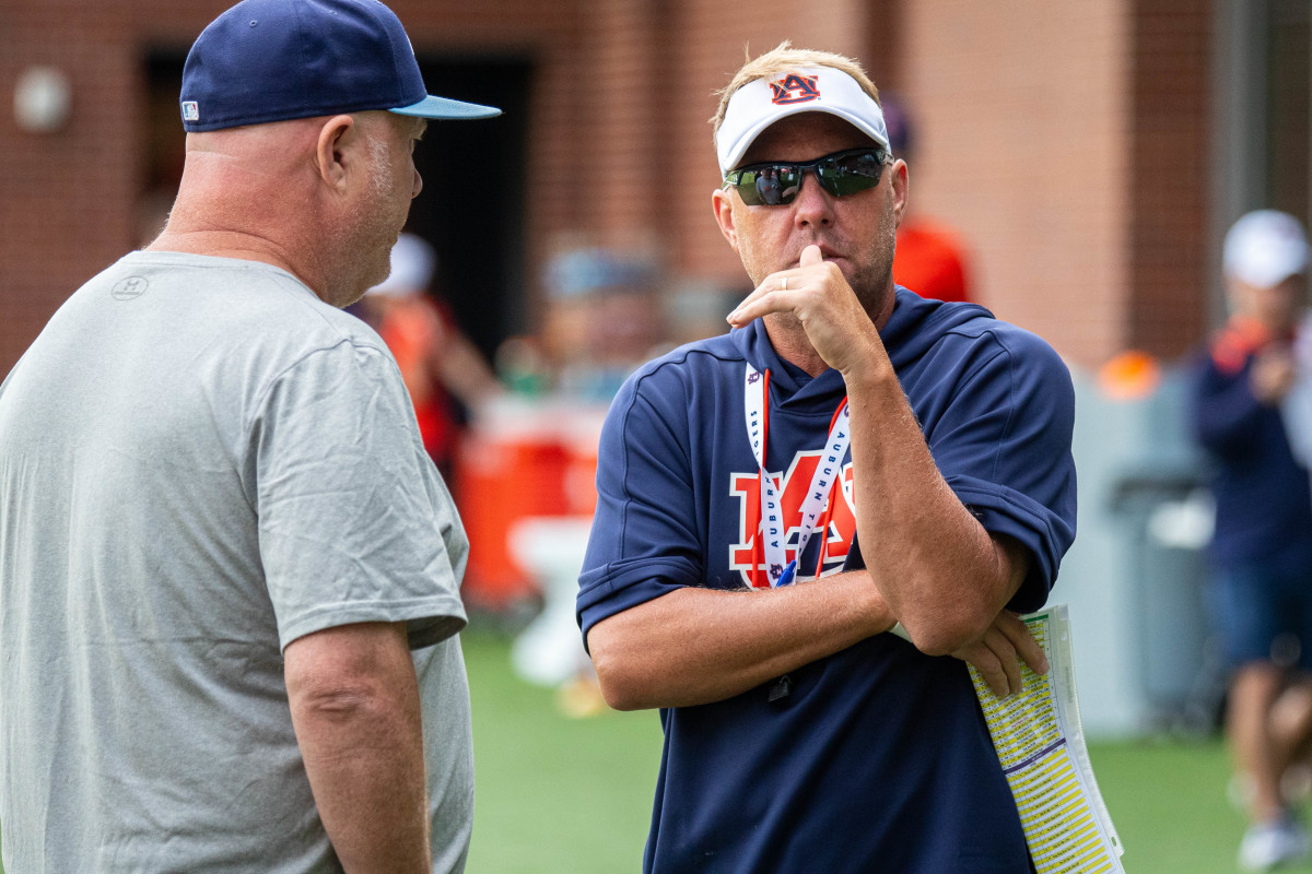 Hugh Freeze at Auburn football practice - Eric Starling/Auburn Daily