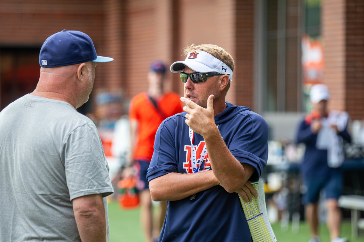 Hugh Freeze at Auburn football practice - Eric Starling/Auburn Daily